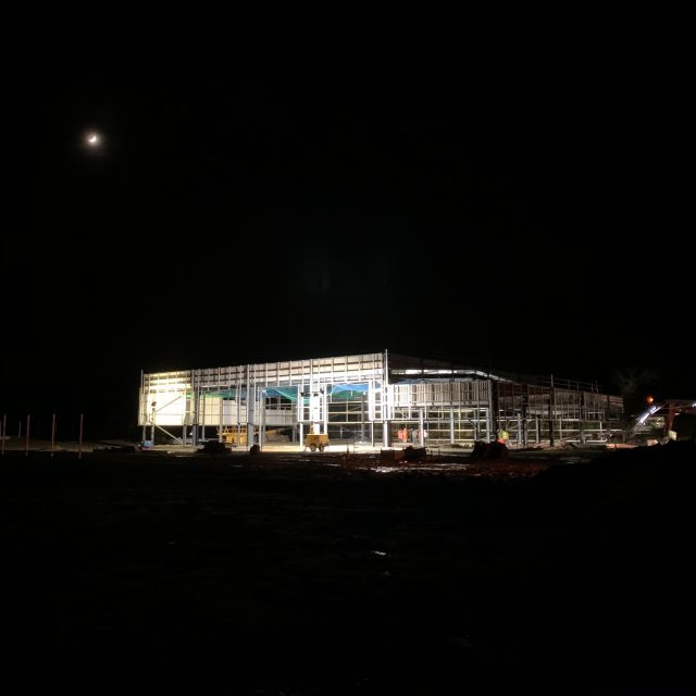 CLAAS Norfolk building through the night